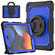 iPad 10.2 2021 / 2020 / 2019 Silicone + PC Tablet Case with Shoulder Strap - Black+Dark Blue