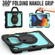 iPad 10.2 2021 / 2020 / 2019 Silicone + PC Tablet Case with Shoulder Strap - Black+Light Blue