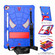 iPad 10.2 2021 / 2020 / 2019 Spider Texture Silicone Hybrid PC Tablet Case with Shoulder Strap - Blue + Red