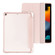 iPad 10.2 2021 / 2020 / 2019 Tri-fold Holder TPU Cover Frosted Leather Smart Tablet Case withh Pen Slot - Rose Gold