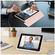 iPad 10.2 2021 / 2020 / 2019 Tri-fold Holder TPU Cover Frosted Leather Smart Tablet Case withh Pen Slot - Rose Gold