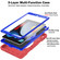 iPad 10.2 2021 / 2020 / 2019 X Rotation PC Hybrid Silicone Tablet Case with Strap - Red Blue