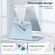 iPad 10.2 2021 / 2020 360 Rotation Detachable Clear Acrylic Leather Tablet Case - Ice Blue
