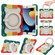 iPad 10.2 2021 Armor Contrast Color Silicone + PC Tablet Case - Colorful Red