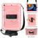 iPad 10.2 360 Degree Rotating Case with Pencil Holder, Kickstand Shockproof Heavy Duty with Shoulder Strap,Hand Strap - Rose Gold