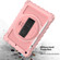 iPad 10.2 360 Degree Rotating Case with Pencil Holder, Kickstand Shockproof Heavy Duty with Shoulder Strap,Hand Strap - Rose Gold