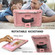 iPad 10.2 360 Degree Rotating Case with Pencil Holder, Kickstand Shockproof Heavy Duty with Shoulder Strap,Hand Strap - Rose Gold