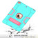 iPad 10.2 Contrast Color Silicone + PC Combination Case with Holder - Aqua + Rose Red