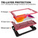 iPad 10.2 Contrast Color Silicone + PC Combination Case with Holder - Black + Rose Red