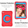 iPad 10.2 PC + Silicone Shockproof Combination Case with 360 Degree Rotating Holder & Handle - Red+Blue