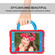 iPad 10.2 PC + Silicone Shockproof Combination Case with 360 Degree Rotating Holder & Handle - Red+Blue