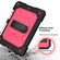 iPad 10.2 Shockproof PC + Silicone Combination Case with Holder & Hand Strap & Shoulder Strap - Black + Rose Red