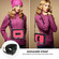 iPad 10.2 Shockproof PC + Silicone Combination Case with Holder & Hand Strap & Shoulder Strap - Black + Rose Red