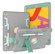 iPad 10.2 Shockproof PC + Silicone Protective Case with Holder & Pen Slot - Gray + Mint Green