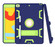 iPad 10.2 Shockproof PC + Silicone Protective Case with Holder & Pen Slot - Navy Blue + Yellow Green