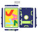 iPad 10.2 Shockproof PC + Silicone Protective Case with Holder & Pen Slot - Navy Blue + Yellow Green