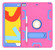 iPad 10.2 Shockproof PC + Silicone Protective Case with Holder & Pen Slot - Rose Red+Blue