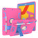 iPad 10.2 Shockproof PC + Silicone Protective Case with Holder & Pen Slot - Rose Red+Blue