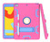 iPad 10.2 Shockproof PC + Silicone Protective Case with Holder & Pen Slot - Rose Red+Blue