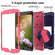 iPad 10.2 Shockproof Two-Color Silicone Protection Case with Holder & Pen Slot - Dark Blue+Hot Pink