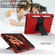 iPad 10.2 Shockproof Two-Color Silicone Protection Case with Holder & Pen Slot - Red+Black