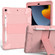 iPad 10.2 Shockproof Two-Color Silicone Protection Case with Holder & Pen Slot - Rose Gold