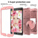 iPad 10.2 Shockproof Two-Color Silicone Protection Case with Holder & Pen Slot - Rose Gold