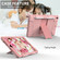 iPad 10.2 Shockproof Two-Color Silicone Protection Case with Holder & Pen Slot - Rose Gold