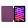 iPad 10th Gen 10.9 2022 Carbon Fiber Clear Acrylic 3-Fold Leather Tablet Case - Purple