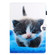iPad 10th Gen 10.9 2022 Coloured Drawing Stitching Smart Leather Tablet Case - Blue White Cat
