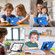 iPad 10th Gen 10.9 2022 Contrast Color Robot Silicone + PC Tablet Protective Case - Dark Blue Black