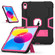 iPad 10th Gen 10.9 2022 Contrast Color Silicone + PC Tablet Case with Holder - Black Rose Red