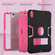 iPad 10th Gen 10.9 2022 Contrast Color Silicone + PC Tablet Case with Holder - Black Rose Red