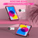 iPad 10th Gen 10.9 2022 Contrast Color Silicone + PC Tablet Case with Holder - Black Rose Red