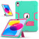 iPad 10th Gen 10.9 2022 Contrast Color Silicone + PC Tablet Case with Holder - Mint Green Rose Red