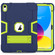 iPad 10th Gen 10.9 2022 Contrast Color Silicone + PC Tablet Case with Holder - Navy Blue Yellow Green