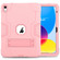 iPad 10th Gen 10.9 2022 Contrast Color Silicone + PC Tablet Case with Holder - Rose Gold