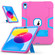 iPad 10th Gen 10.9 2022 Contrast Color Silicone + PC Tablet Case with Holder - Rose Red Blue