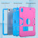 iPad 10th Gen 10.9 2022 Contrast Color Silicone + PC Tablet Case with Holder - Rose Red Blue