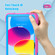 iPad 10th Gen 10.9 2022 Contrast Color Silicone + PC Tablet Case with Holder - Rose Red Blue