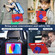 iPad 10th Gen 10.9 2022 Punk Stand PC Hybrid Silicone Tablet Case with Shoulder Strap - Red Blue