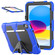 iPad 10th Gen 10.9 2022 Rugged Silicone Hard PC Tablet Case with Holder - Blue