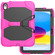 iPad 10th Gen 10.9 2022 Rugged Silicone Hard PC Tablet Case with Holder - Rose Red