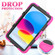 iPad 10th Gen 10.9 2022 Rugged Silicone Hard PC Tablet Case with Holder - Rose Red