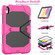 iPad 10th Gen 10.9 2022 Rugged Silicone Hard PC Tablet Case with Holder - Rose Red