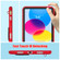 iPad 10th Gen 10.9 2022 Silicone + PC Shockproof Protective Tablet Case - Red+Black