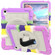 iPad 10th Gen 10.9 2022 Silicone Hybrid PC Shockproof Tablet Case with Shoulder Strap - Colorful Purple