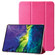 iPad 10th Gen 10.9 2022 Silk Texture Three-fold Horizontal Flip Leather Tablet Case - Rose Red