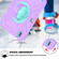 iPad 10th Gen 10.9 2022 X Rotation PC Hybrid Silicone Tablet Case with Strap - Purple Cyan