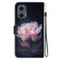 Motorola Edge 2024 Crystal Texture Colored Drawing Leather Phone Case - Purple Peony